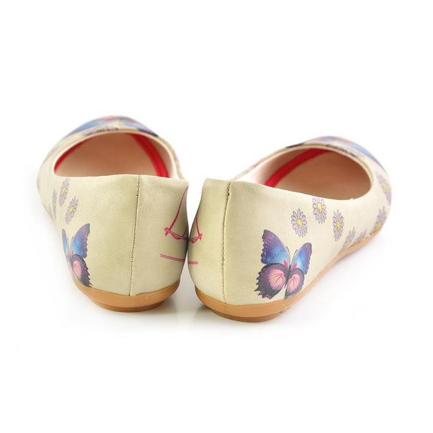  Goby 1028 Daisy and Butterfly Ballerinas Shoes Women Ballerinas Shoes - Goby Shoes UK