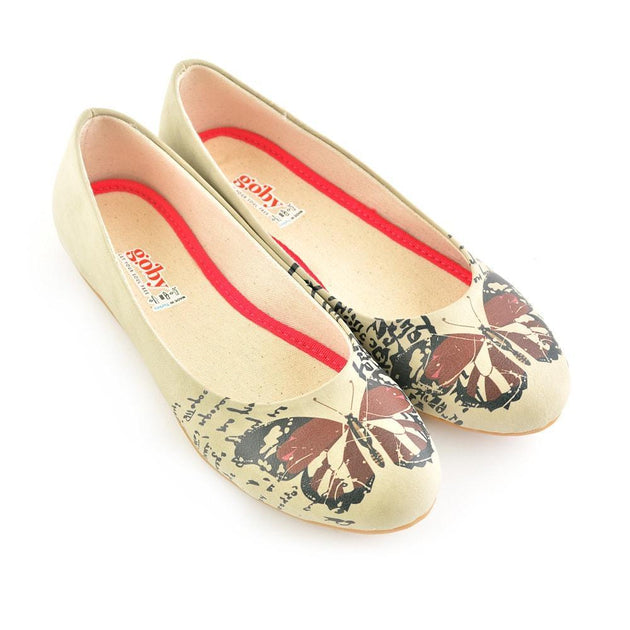 Bordeaux Butterfly Ballerinas Shoes 1060, Goby, GOBY Ballerinas Shoes 