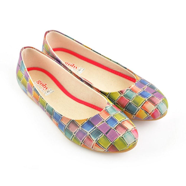 Colored Stones Ballerinas Shoes 1071 - Goby GOBY Ballerinas Shoes 