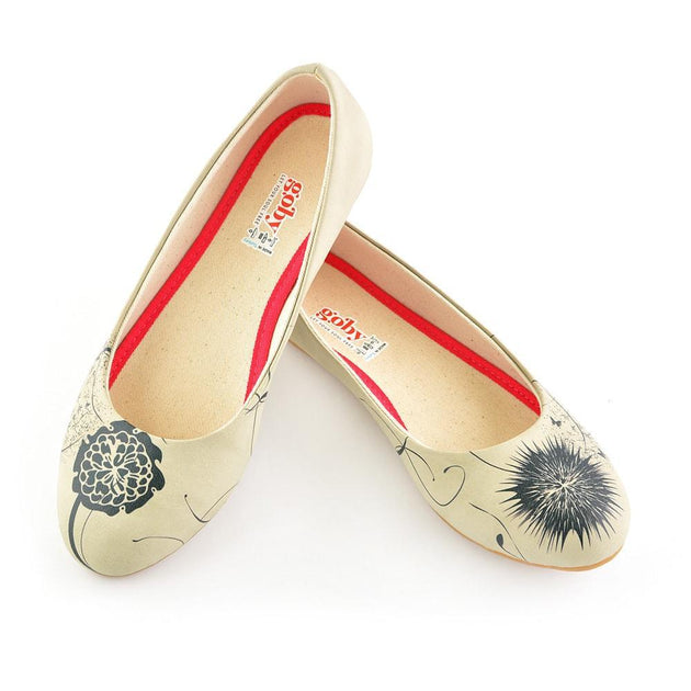 Black Flowers Ballerinas Shoes 1080