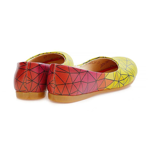 Yellow Red Prismas Ballerinas Shoes 1098
