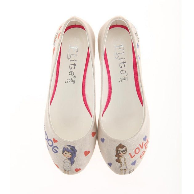 Cute Girls and Dogs Ballerinas Shoes 1111