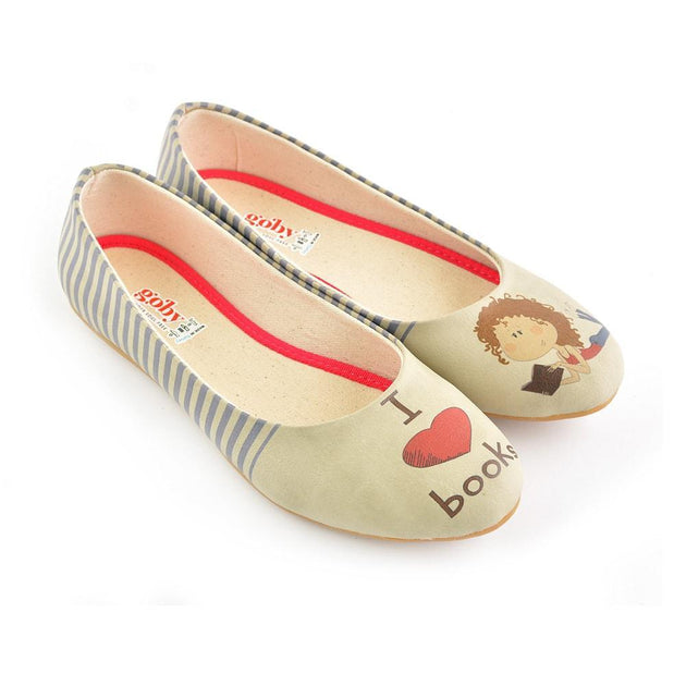 I Love Books Ballerinas Shoes 2033