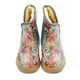Natural Flowers Short Furry Boots ACAP104