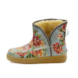 Natural Flowers Short Furry Boots ACAP104