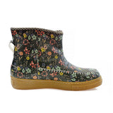 Colorful Small Flowers Short Furry Boots ACAP112 - Goby ALASKA Short Furry Boots 