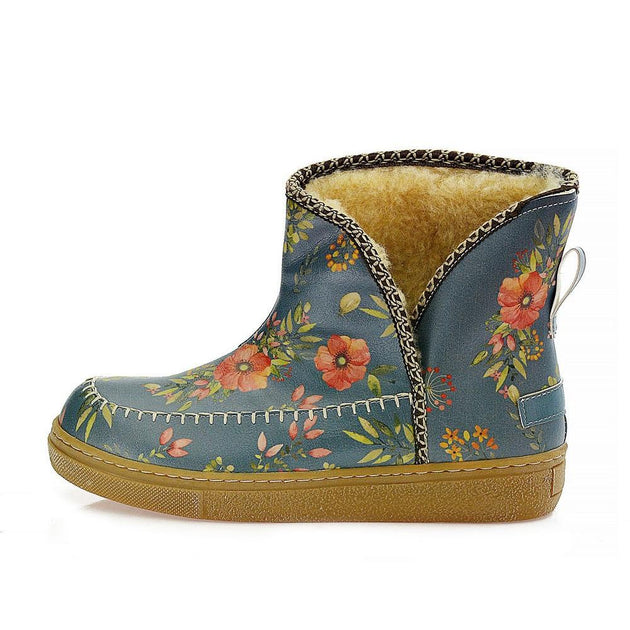 Anatolian Flowers Short Furry Boots ACAP113, Goby, ALASKA Short Furry Boots 