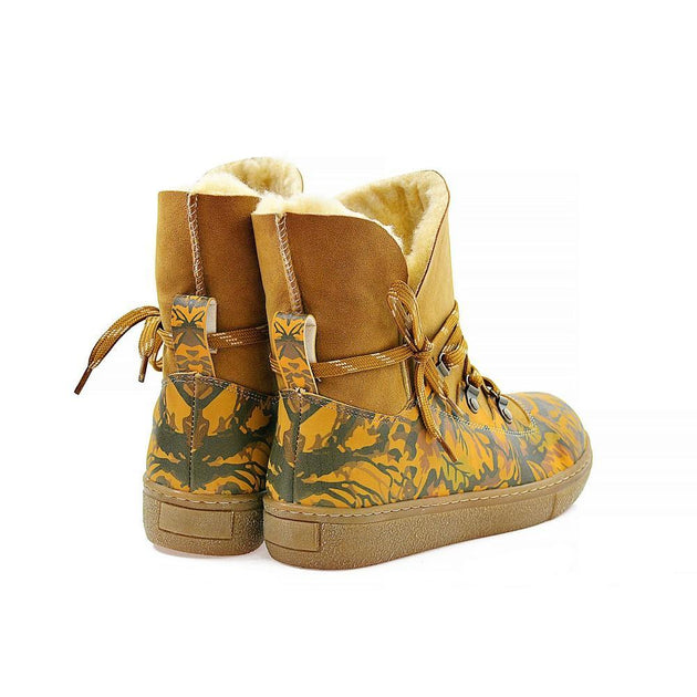 Camouflage Short Furry Boots AGAN103, Goby, ALASKA Short Furry Boots 