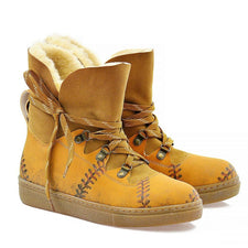 Hand Stitching Short Furry Boots AGAN108