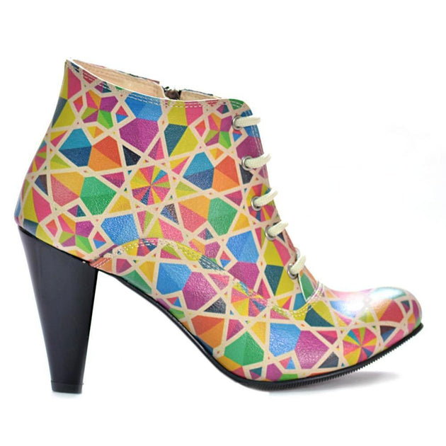 Colored Shapes Ankle Boots BT308