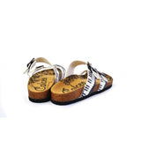  CALCEO Black and White, Piano Pattern Sandal - CAL1010 Women Sandal Shoes - Goby Shoes UK