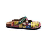  CALCEO Colored Suitcase and Summer Written Patterned Clogs - CAL106 Women Clogs Shoes - Goby Shoes UK