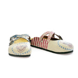  CALCEO Dry Head With Glasses and American Flagged, Blue, Red Patterned Clogs - CAL112 Women Clogs Shoes - Goby Shoes UK