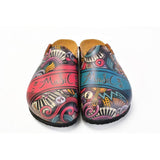  CALCEO Purple and Blue Mixed Music Notes, Let the Music Written Patterned Clogs - CAL1406 Clogs Shoes - Goby Shoes UK