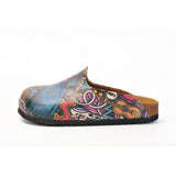  CALCEO Purple and Blue Mixed Music Notes, Let the Music Written Patterned Clogs - CAL1406 Clogs Shoes - Goby Shoes UK