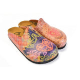  CALCEO Phosphorus Heart Broken Written, Pink and Purple Love Patternerd Clogs - CAL1407 Clogs Shoes - Goby Shoes UK