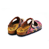  CALCEO Pink, Red, Yellow Mixed Black Patterned Abstract Women Patterned Clogs - CAL1506 Clogs Shoes - Goby Shoes UK