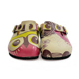  CALCEO Pink, Cream, Purple and Cute Owl and Colorful Flowers Patterned Clogs - CAL317 Clogs Shoes - Goby Shoes UK