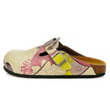  CALCEO Pink, Cream, Purple and Cute Owl and Colorful Flowers Patterned Clogs - CAL317 Clogs Shoes - Goby Shoes UK