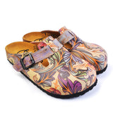  Calceo CAL371 Purple & Pink Floral Slip On Clogs Women Clogs Shoes - Goby Shoes UK