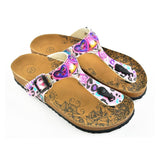  CALCEO Pink and Purple Colored Leopard Patterned Sandal - CAL513 Sandal Shoes - Goby Shoes UK