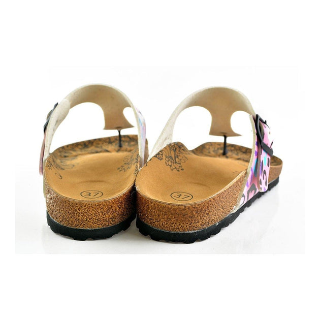  CALCEO Pink and Purple Colored Leopard Patterned Sandal - CAL513 Sandal Shoes - Goby Shoes UK
