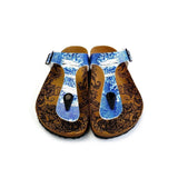  CALCEO Blue Jeans Patterned Sandal - CAL527 Women Sandal Shoes - Goby Shoes UK