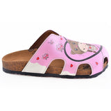  CALCEO Pink Colored and Love Forever Written Patterned Cute Child Patterned Clogs - WCAL604 Clogs Shoes - Goby Shoes UK