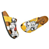 Yellow Colored and Black and White Patterned Clogs - WCAL606