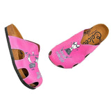  CALCEO Pink Colored and Rope Dancer Written Black and White Colored Play Dancing Girl Patterned Clogs - WCAL607 Clogs Shoes - Goby Shoes UK