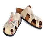  CALCEO Purple Butterflied and Red Flamingo Patterned Clogs - CAL609 Clogs Shoes - Goby Shoes UK