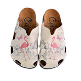  CALCEO Purple Butterflied and Red Flamingo Patterned Clogs - CAL609 Clogs Shoes - Goby Shoes UK