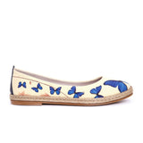  GOBY Blue Butterfly Ballerinas Shoes FBR1198 Women Ballerinas Shoes - Goby Shoes UK