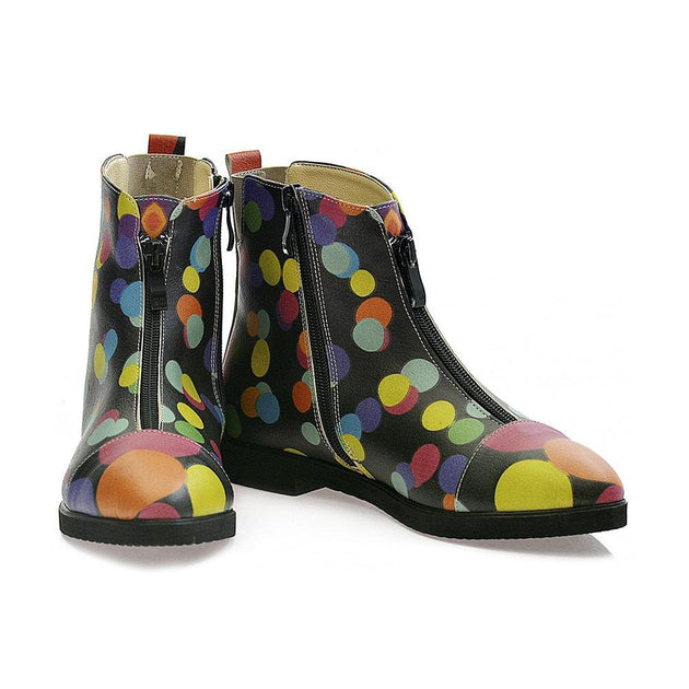  GOBY Colored Dots Ankle Boots FER111 Women Ankle Boots Shoes - Goby Shoes UK
