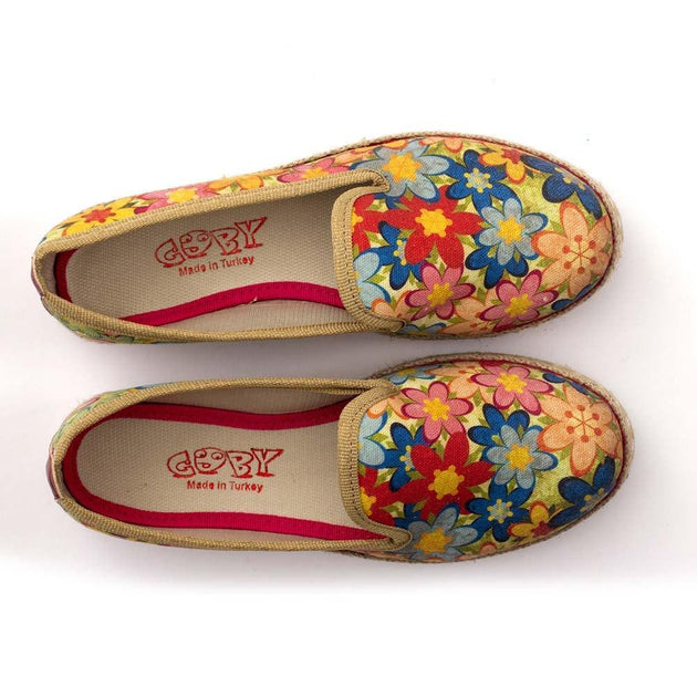 Flowers Slip on Sneakers Shoes HVD1455 - Goby GOBY Slip on Sneakers Shoes 