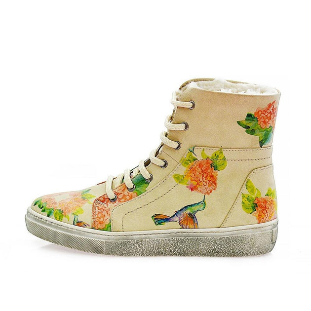  GOBY Flowers Short Boots JAS101 Women Short Boots Shoes - Goby Shoes UK