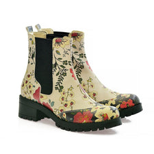  GOBY Flowers Short Boots LAS104 Women Short Boots Shoes - Goby Shoes UK