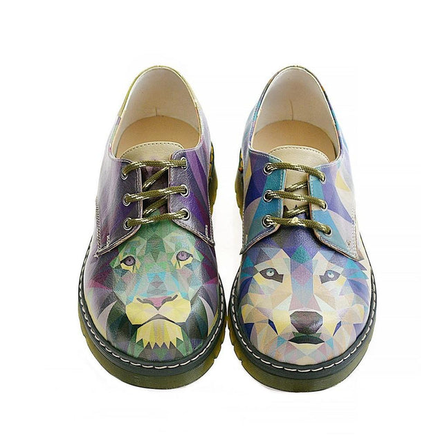  GOBY Lion and Wolf Oxford Shoes MAX110 Women Oxford Shoes - Goby Shoes UK