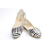 Black and White Ballerinas Shoes NSS351, Goby, NEEFS Ballerinas Shoes 