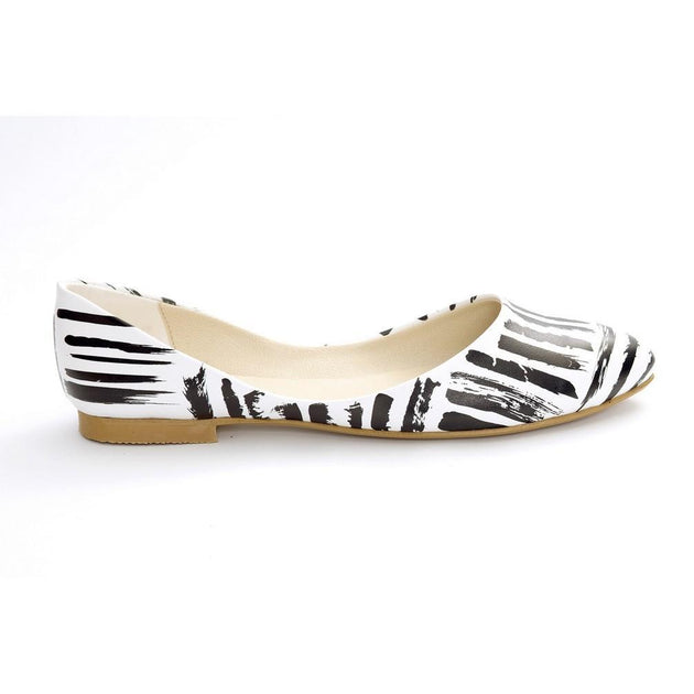 Black and White Ballerinas Shoes NSS351, Goby, NEEFS Ballerinas Shoes 