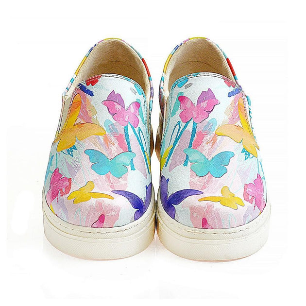 Colored Butterfly Slip on Sneakers Shoes NVN122, Goby, NEEFS Slip on Sneakers Shoes 