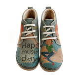  GOBY Happy Music Day Ankle Boots PH115 Women Ankle Boots Shoes - Goby Shoes UK