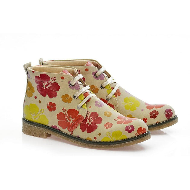 GOBY Flowers Ankle Boots PH201 Women Ankle Boots Shoes - Goby Shoes UK