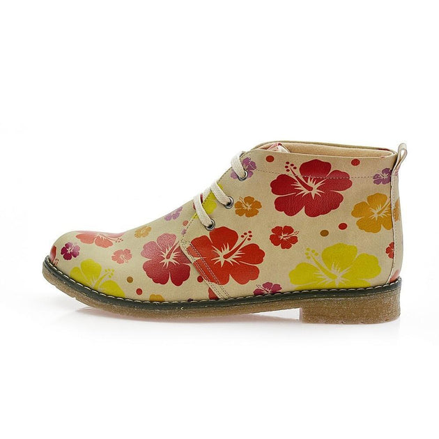  GOBY Flowers Ankle Boots PH201 Women Ankle Boots Shoes - Goby Shoes UK