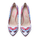Red and Blue Butterfly Heel Shoes STL4502