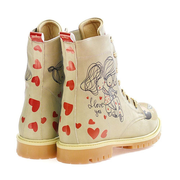  GOBY Happy Valentines day Long Boots TMB1037 Women Long Boots Shoes - Goby Shoes UK