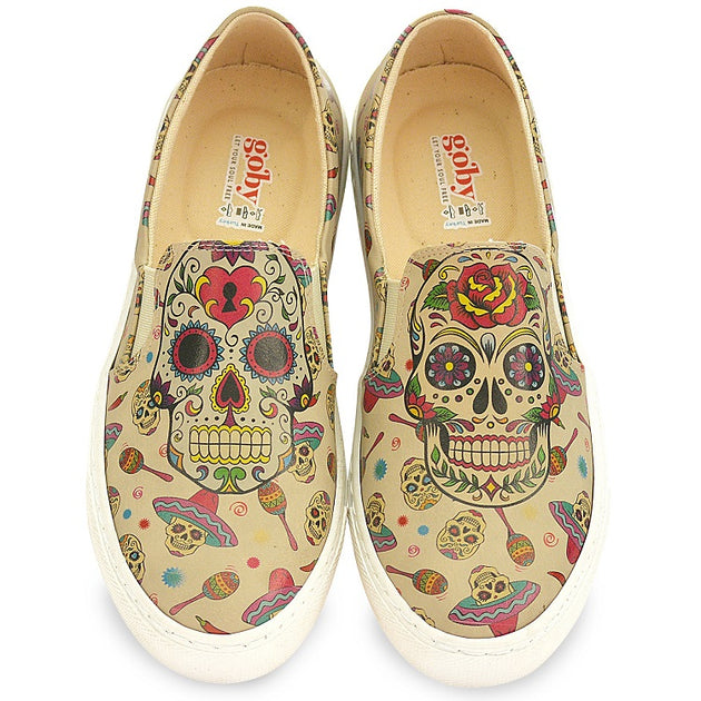  Goby VN4005 Skull Women Sneakers Shoes - Goby Shoes UK