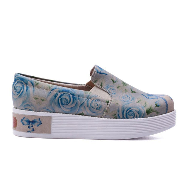  GOBY Flowers Slip on Sneakers Shoes VN4217 Women Sneakers Shoes - Goby Shoes UK