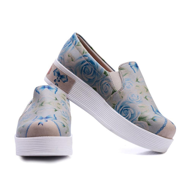  GOBY Flowers Slip on Sneakers Shoes VN4217 Women Sneakers Shoes - Goby Shoes UK
