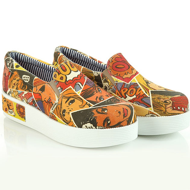  Goby VN4303 Pop Art Women Sneakers Shoes - Goby Shoes UK